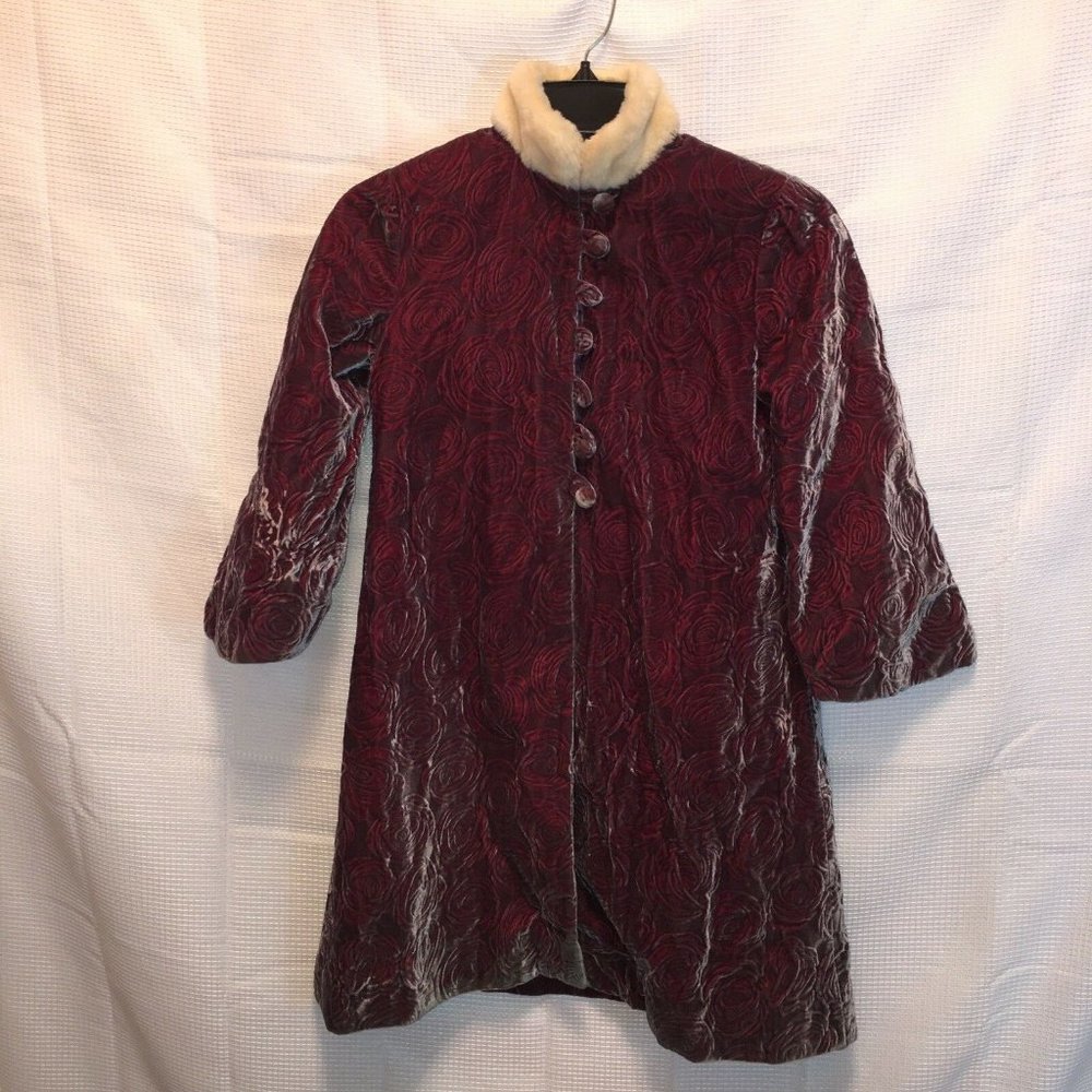 Bunny London handmade girls velvet dress coat